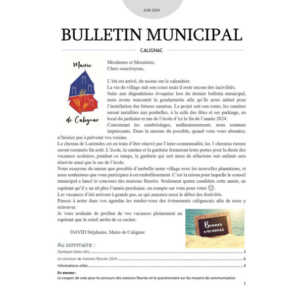 Bulletin Juin 2024